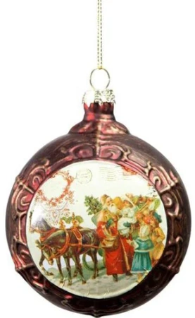 Шар Новогодние сценки (красный)