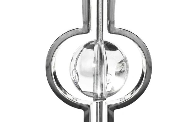 Приставной столик круглый серебряный с декором 50 см Silver