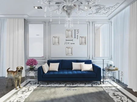 Зеркало прямоугольное настенное серое Dumont