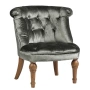 Кресло мягкое с фигурными ножками микровелюр серое Sophie Tufted Slipper Chair