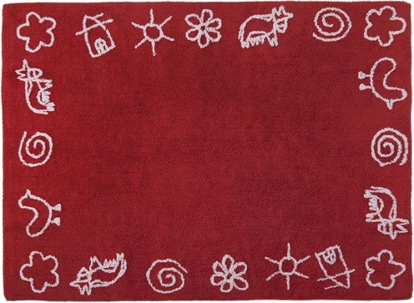 Ковер детский 120х160 см красный Ферма