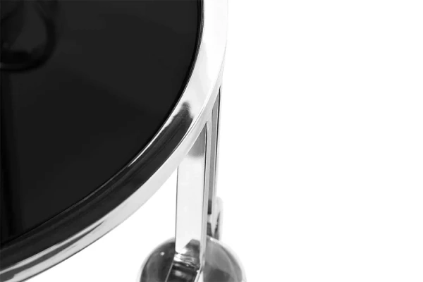 Приставной столик круглый серебряный с декором 50 см Silver