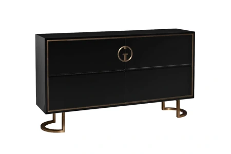 Комод Garda Decor черный/золото 163х40х92см