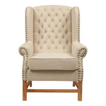 Кресло мягкое с ушами бежевое French Provincial Armchair