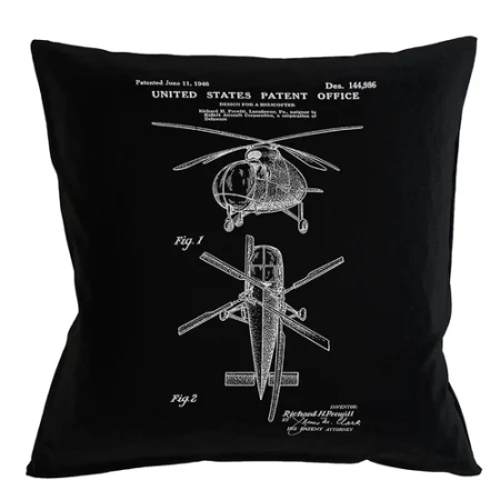 Арт-подушка «Патент на вертолет»