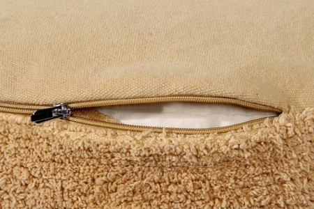 Пуфик мягкий винтажный медовый 50 см Прохлада