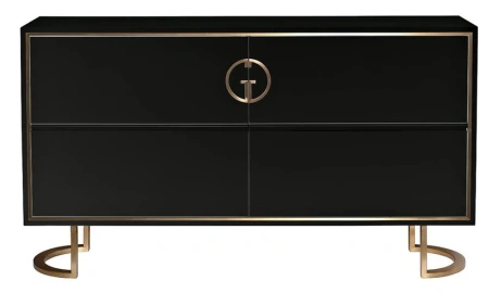 Комод Garda Decor черный/золото 163х40х92см