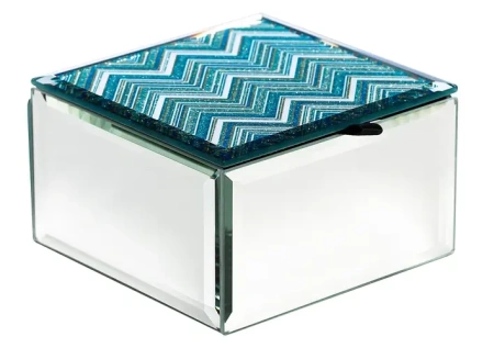 Шкатулка голубая 10х10х6,5 см