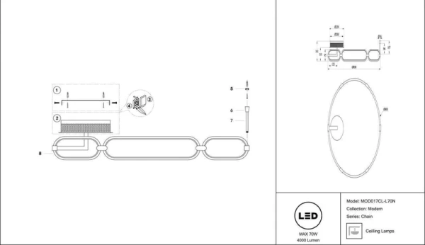 Потолочный светодиодный светильник Maytoni Chain MODCL-LN 80x80x16.1
