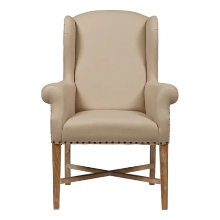 Кресло мягкое с ушами бежевое French Wing Chair