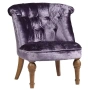 Кресло мягкое с фигурными ножками вельвет фиолетовое Sophie Tufted Slipper Chair