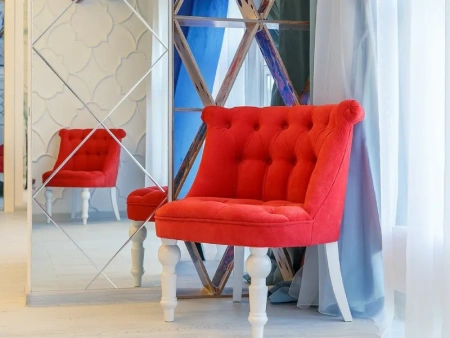 Кресло мягкое с фигурными ножками вельвет серое Sophie Tufted Slipper Chair