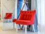 Кресло мягкое с фигурными ножками вельвет серое Sophie Tufted Slipper Chair