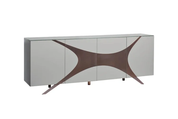 Буфет для посуды серый с рисунком Impression