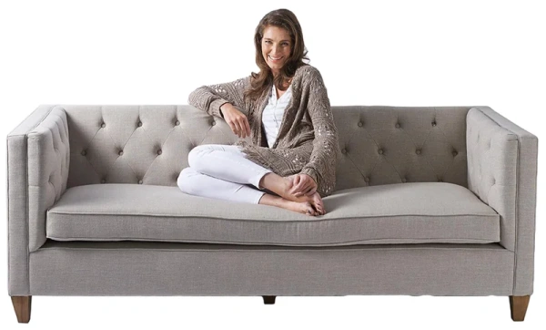 Диван трехместный Манхэттен бежевый, лен