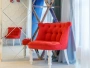 Кресло мягкое с фигурными ножками серо-коричневое Sophie Tufted Slipper Chair
