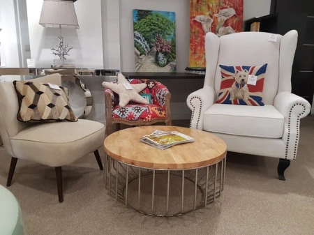 Кресло мягкое с ушами белое Collins Wingback Chair