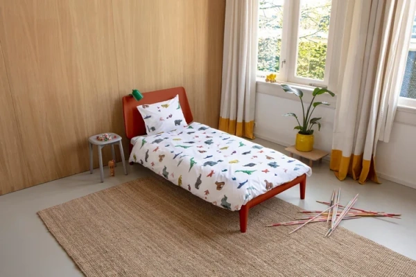 Комплект пододеяльник с наволочками Бумажный зоопарк