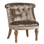 Кресло мягкое с фигурными ножками серо-коричневое Sophie Tufted Slipper Chair