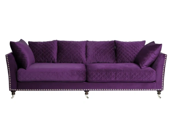 Диван Sorrento 250 трехмест., велюр фиолетовый Ром98 250х101х90